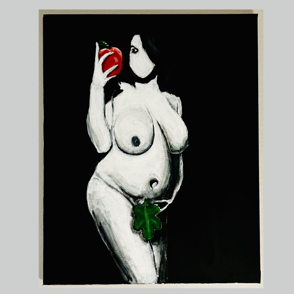 (Original)  The First Temptation of Eve ( 16 x 20 | Acrylic on Canvas, 2024)